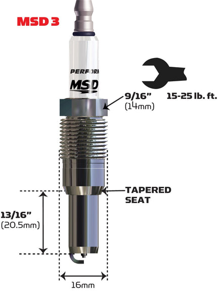 MSD Performance 37164 Spark Plug, 3IR6, 4-pack