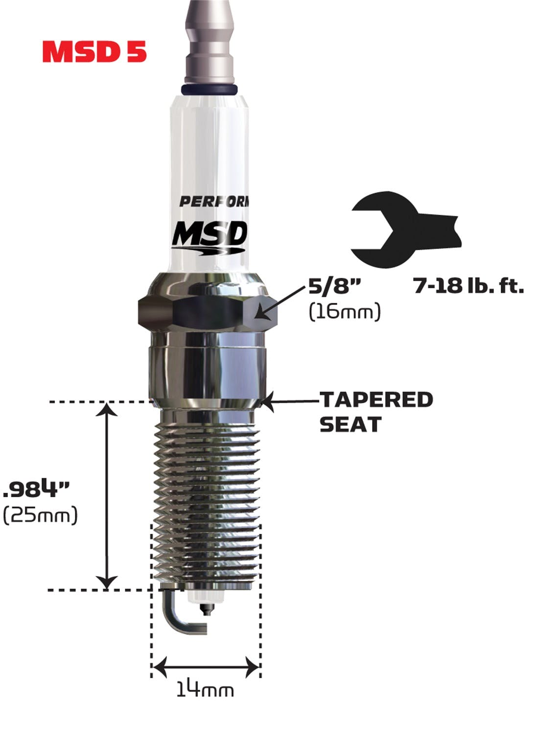 MSD Performance 37184 Spark Plug, 5IR4L, 4-Pack
