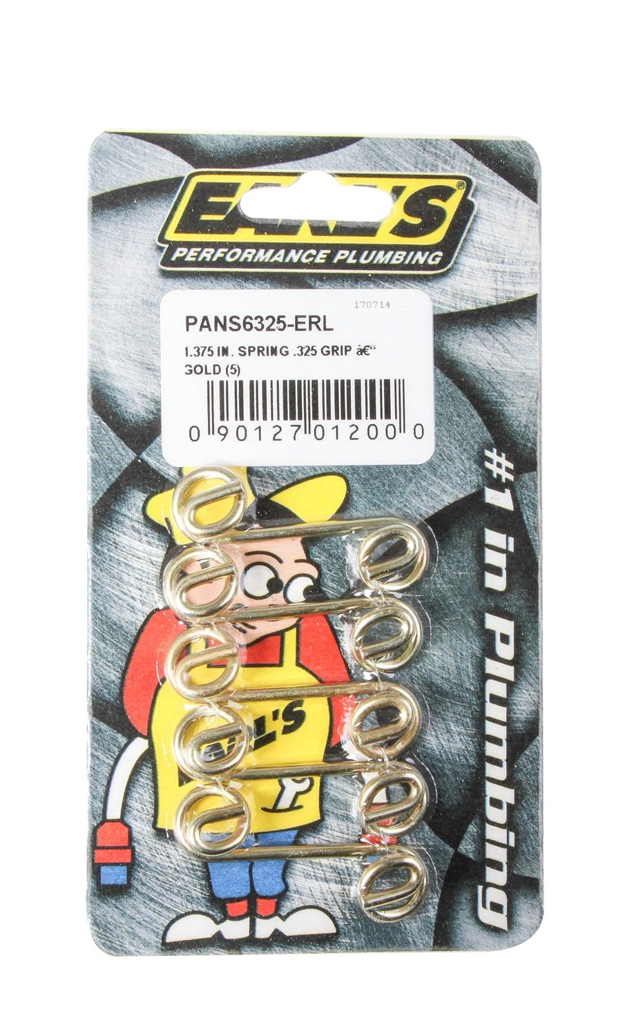 Earl's Performance Plumbing PANS6325-ERL 1.375 IN. SPRING .325 GRIP - GOLD (5)