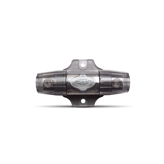 Rockford Fosgate Inline MAXI fuse holder, platinum finish,
accepts 4AWG or 8AWG wire pn rffmxi