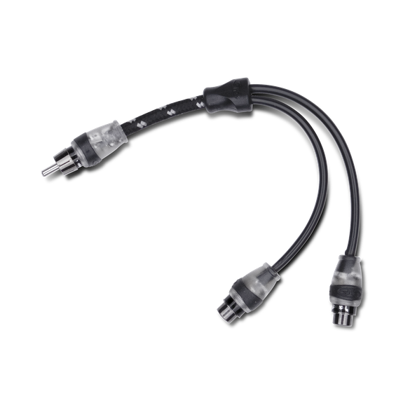 Rockford Fosgate Premium Y adapter 1 male to 2 female with 6 cut connectors pn rfity-1m