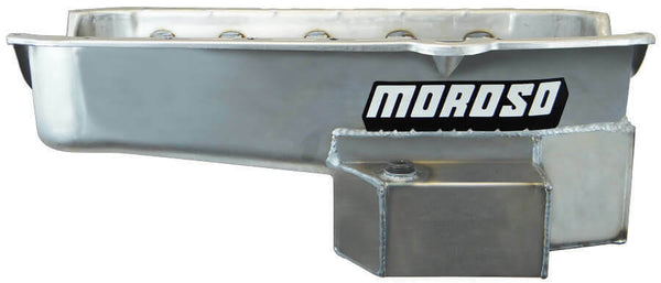 Moroso 21813 Wet Rear Sump Steel Oil Pan (7.5 deep/7qt/Baffled/Windage Tray/SBC Pre-80)