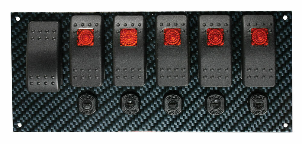 Moroso 74193 Switch Panel, Fiber Dsgn,Gry/Blk