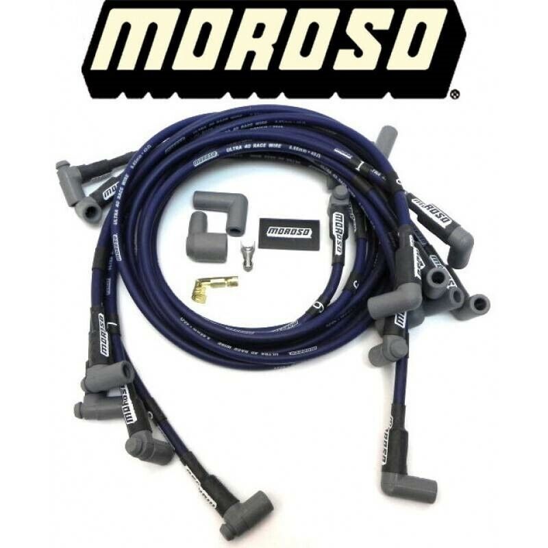 Moroso 73669 Ultra 40 Blue Custom Wire Set (Unsleeved, BBC, Under Header/HEI)
