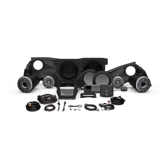 Rockford Fosgate PMX-3, 1500 watt, Color Optix front speakers, dual subwoofer & Color Optix rear pn x317-stg6